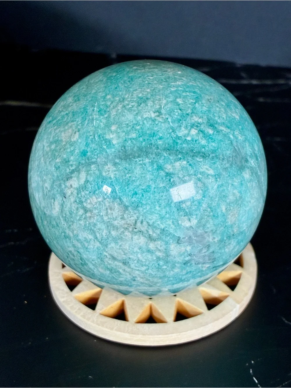 Arctic Tide Amazonite Sphere | 50.5mm Natural Blue-Green Crystal Sphere